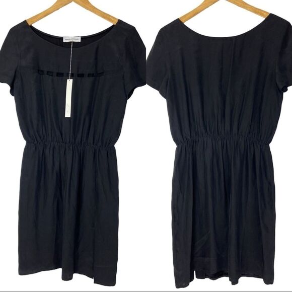 AMANDA UPRICHARD- Black Silk Cut Out Chest Dress - Picture 2 of 9